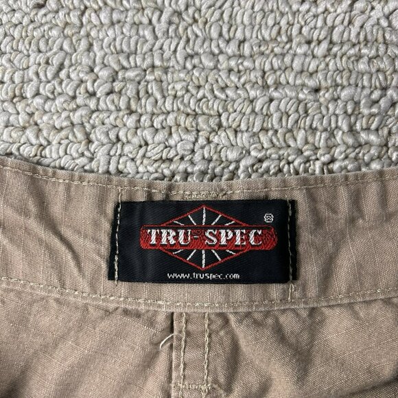 Tru-Spec Flat Front Cargo Work Shorts Pockets Beige Men’s Size 36 x 9 Large - Picture 2 of 8